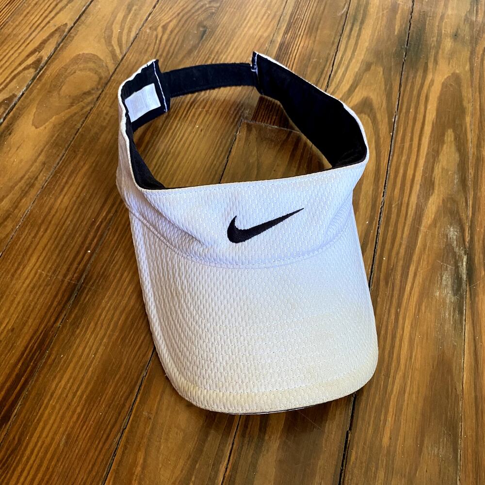 Nike White and Black Visor